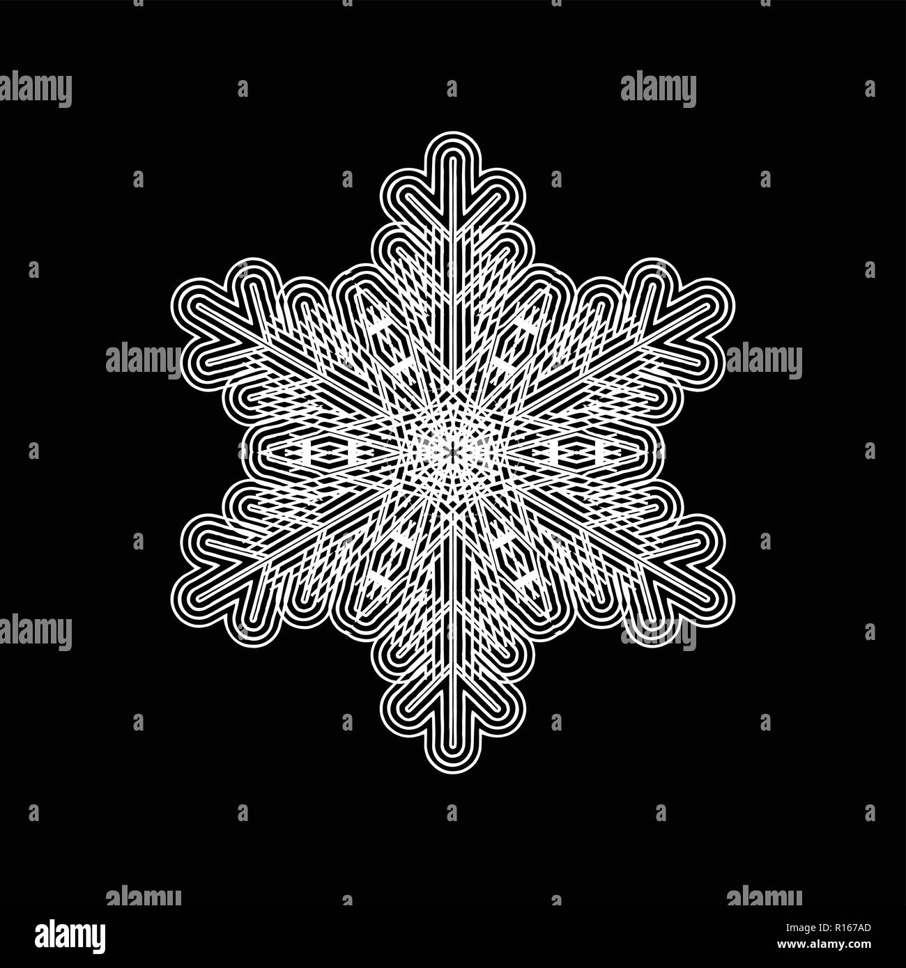 Grunge snowflake isolated. Brushed christmas design template. Distress ...