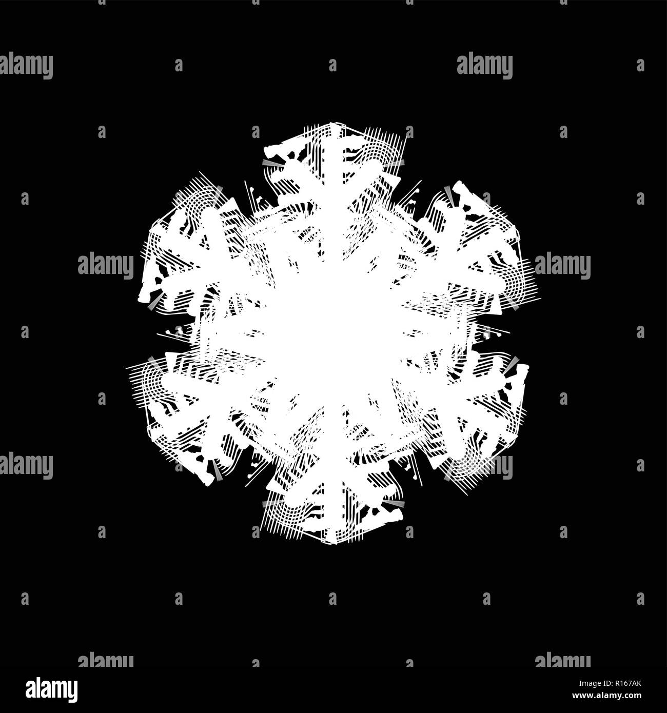 Grunge snowflake isolated. Brushed christmas design template. Distress ...