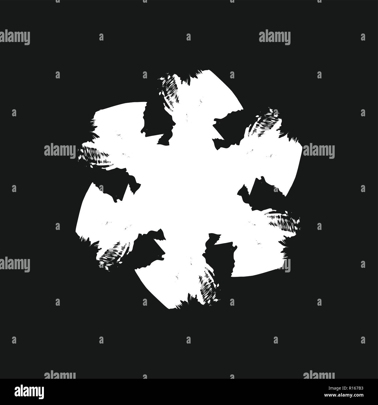 Distress marker painted snowflake shape. Grunge isolated star. Brushed ...