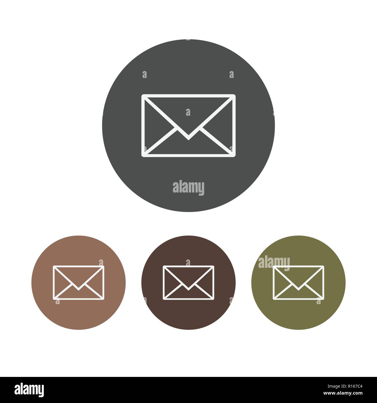Message icon, email, letter sign, Vector flat illustration. Set. Stock Vector