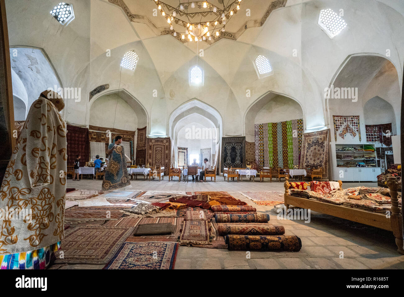 Carpet bazar in Bukhara, Uzbekistan Stock Photo