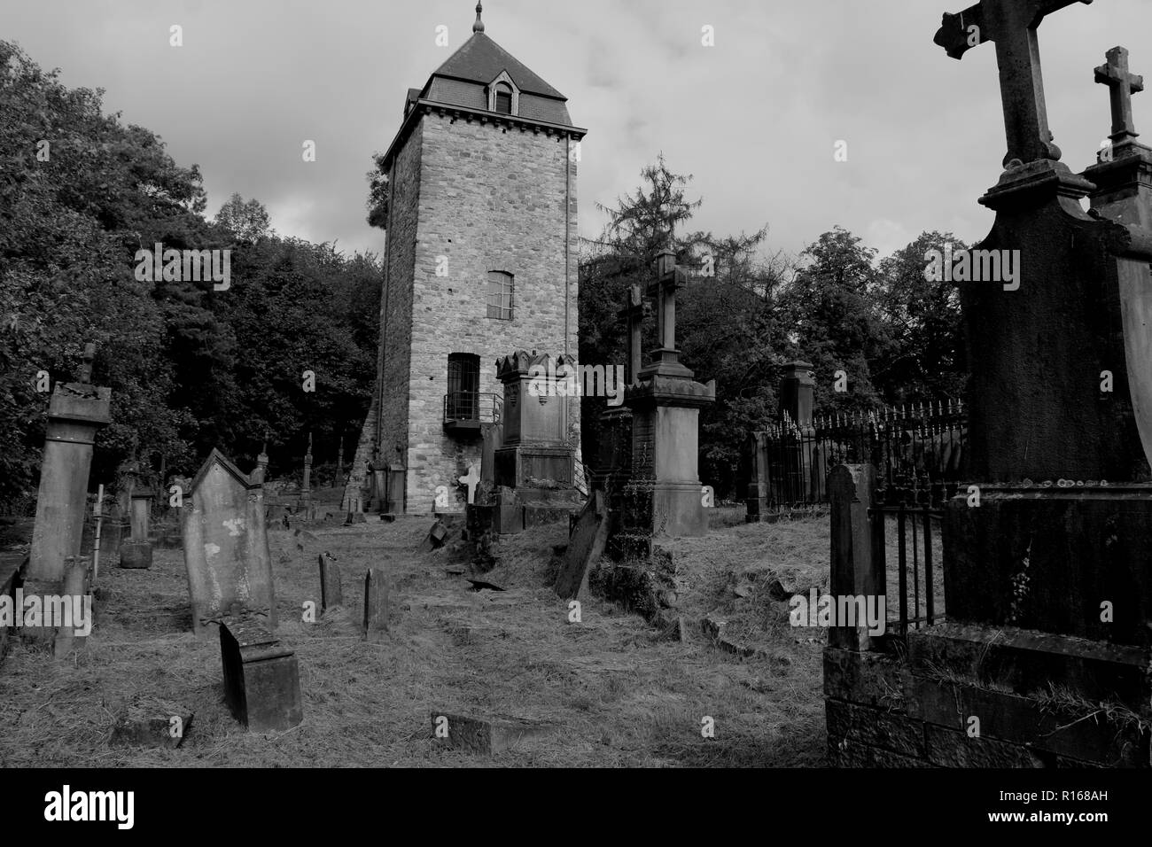 Scary graveyard Black and White Stock Photos & Images Alamy