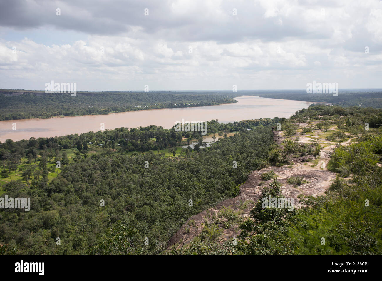 Mekong River at the border of Thailand to Laos, Ubon, National Park Pha Taem, Isaan, Thailand Stock Photo