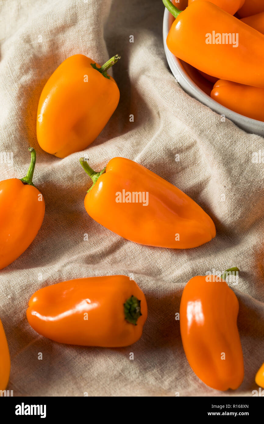 Raw Organic Sweet Orange Peppers Ready to Eat Stock Photo