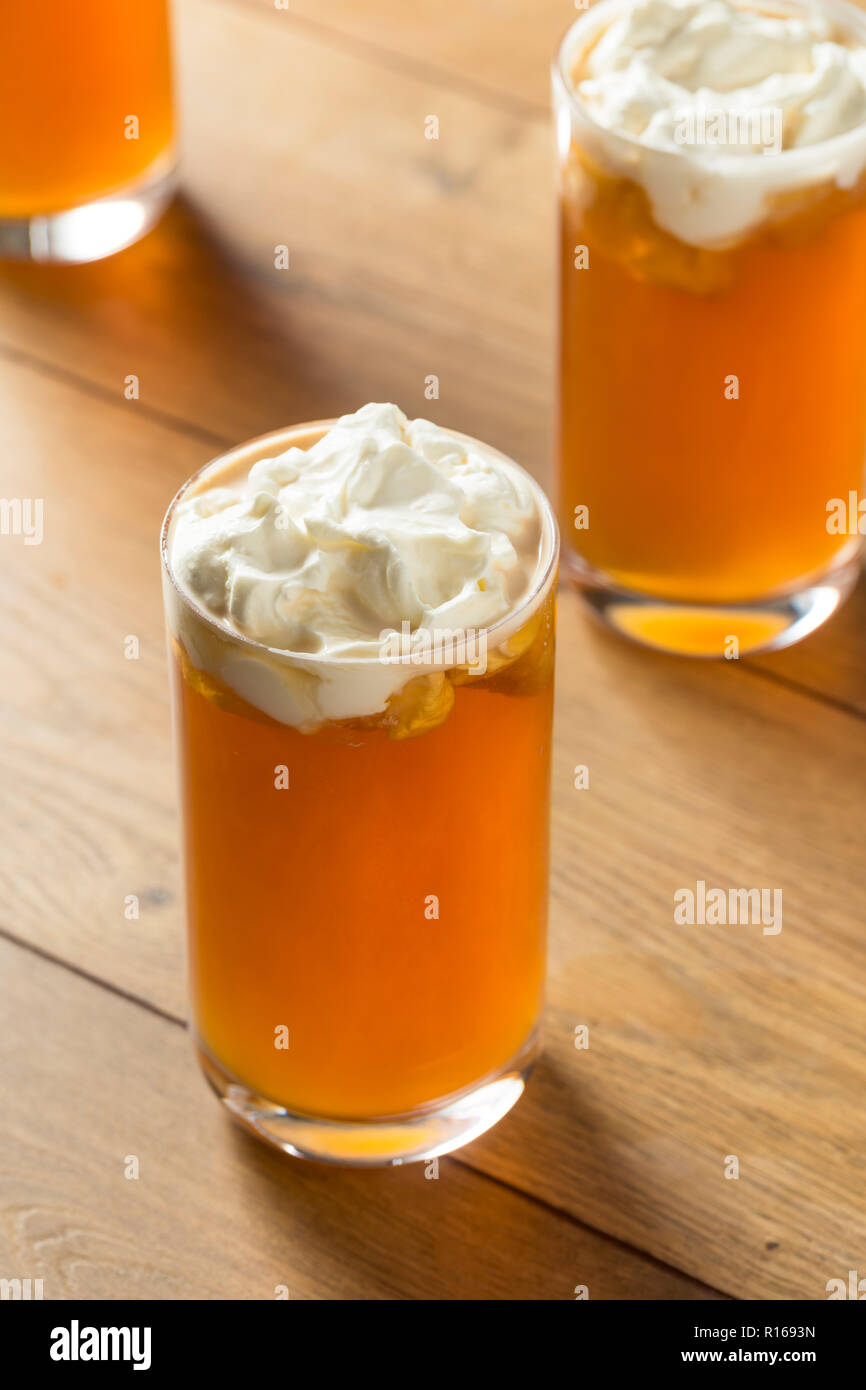 Sweet Homemade Asian Cheese Tea with Cream Stock Photo