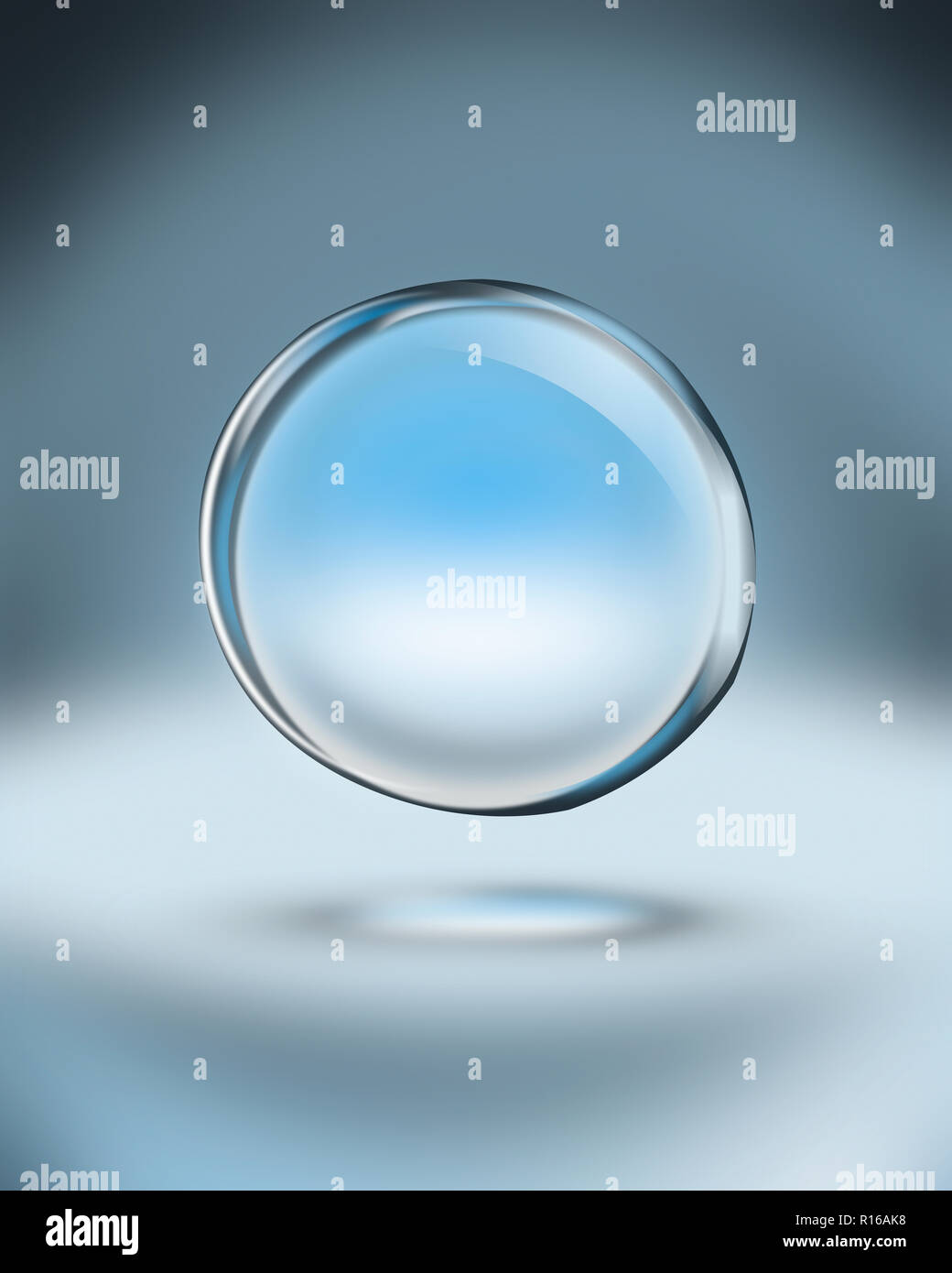 Floating clear water bubble Stock Photo