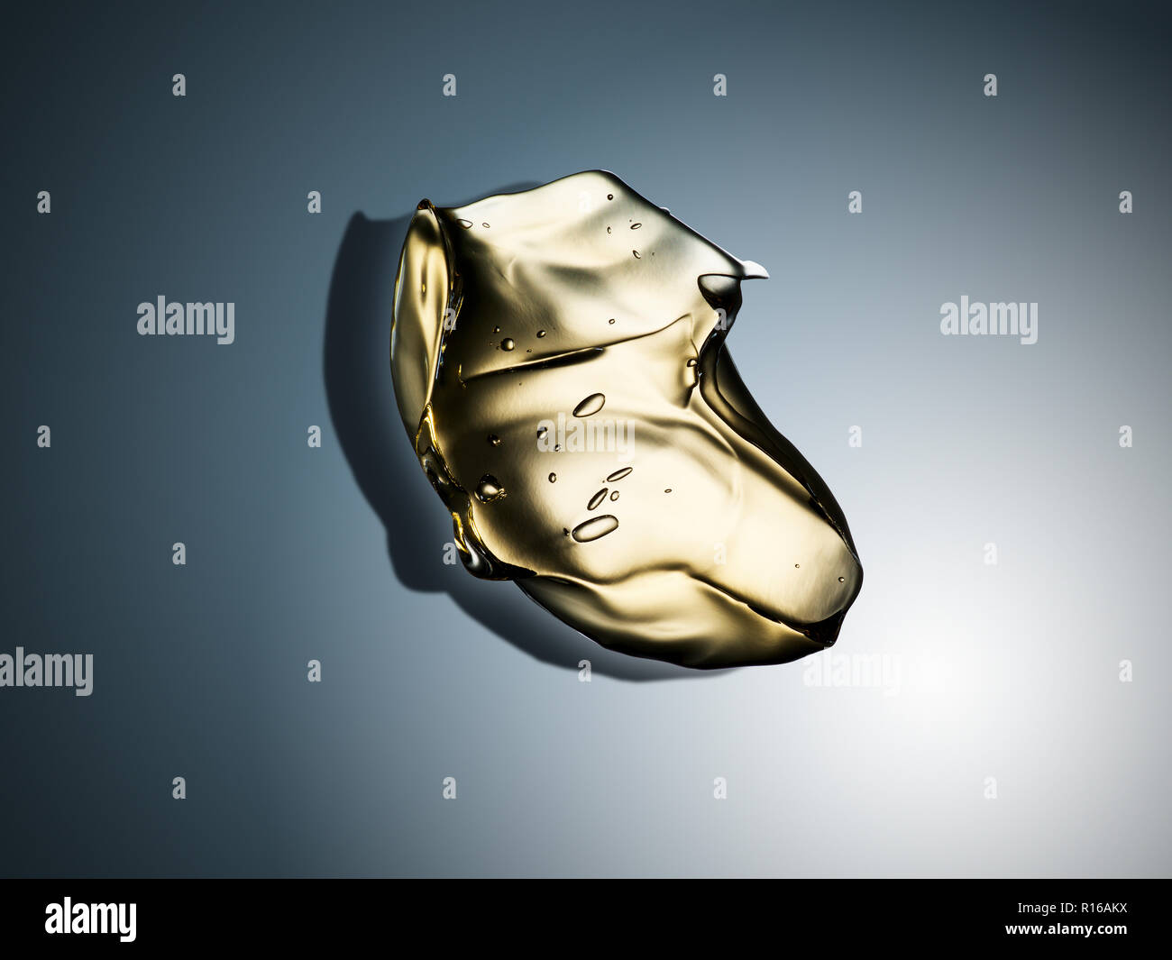 Blob of translucent luminous gel on grey background Stock Photo