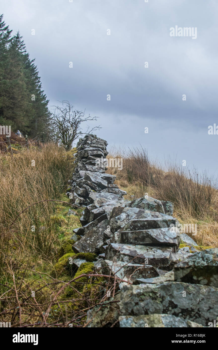 Walking on Goatfell, Isle of Arran, Scotland Stock Photo