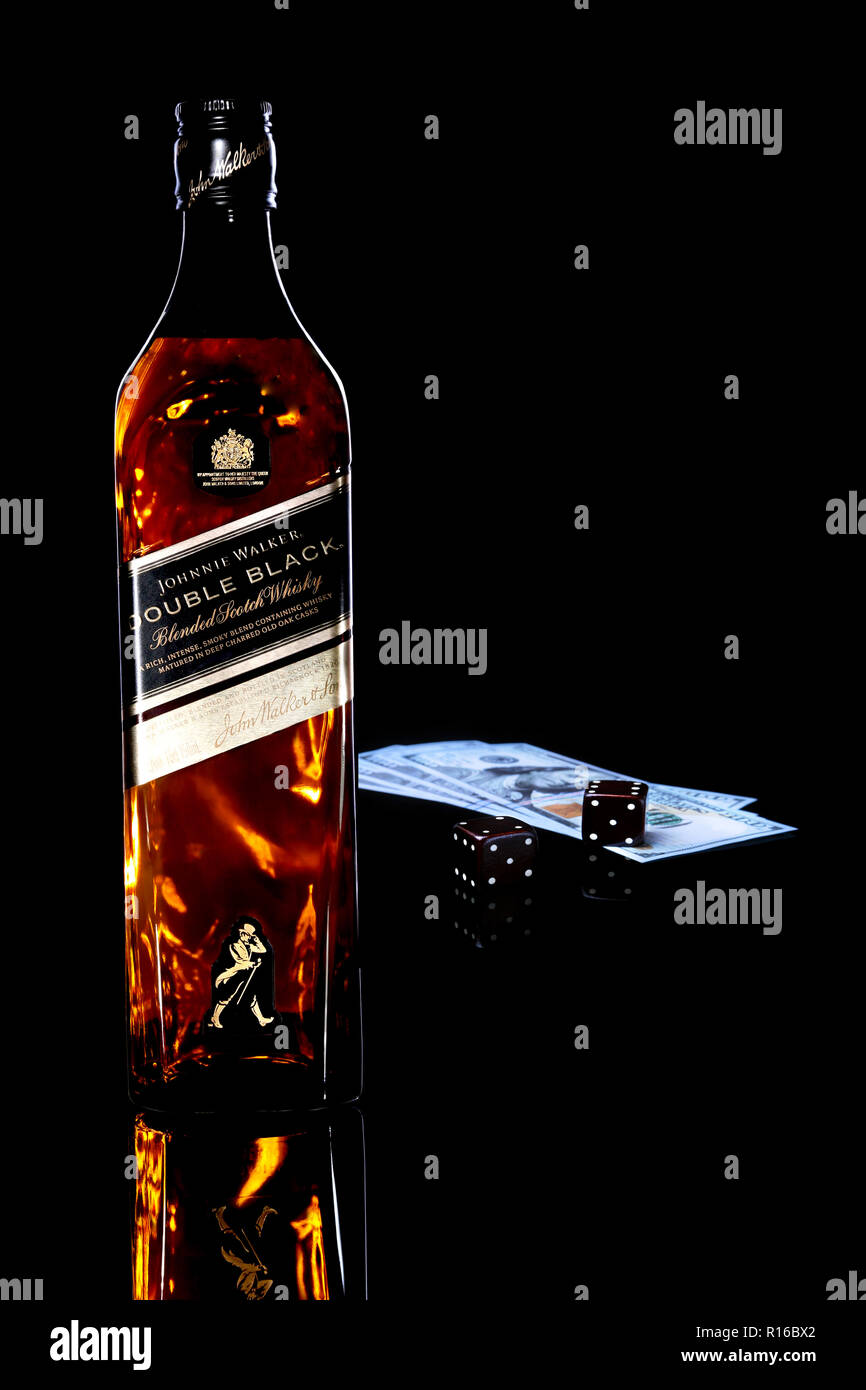 Grodno, Belarus, Nowember 04, 2018 , Johnnie Walker Double Black label