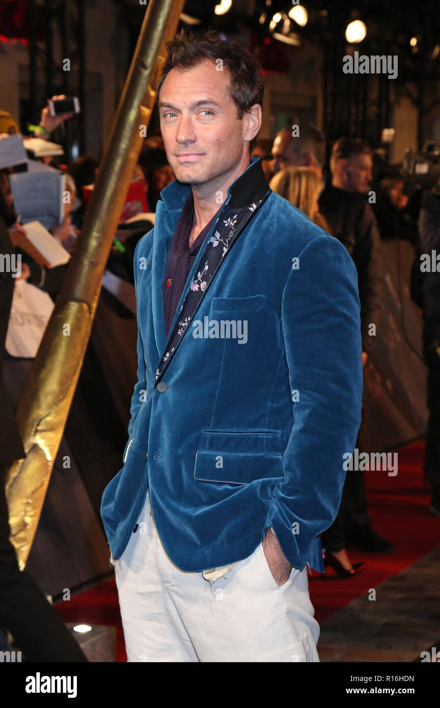 Jude Law attending the 'Fantastic Beasts: The Crimes Of Grindelwald' World Premiere at UGC Cine Cite Bercy on November 8, 2018 in Paris, France. Stock Photo