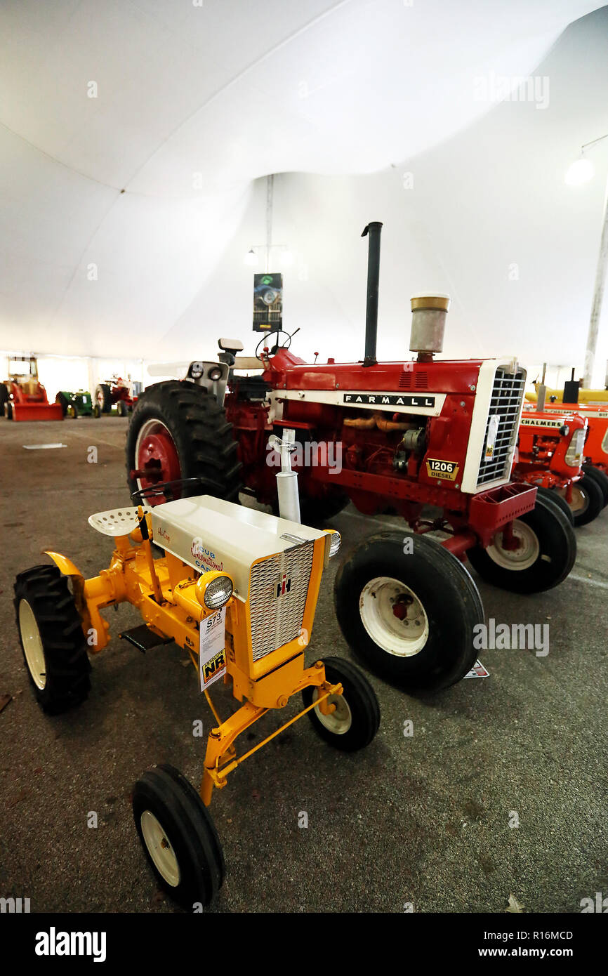 Davenport, Iowa, USA. 9th Nov, 2018. Tractors of all sizes were up for sale during Mecum Auctions' Gone Farmin' sale at the Mississippi Valley Fair Center in Davenport Friday November 9. Credit: Kevin E. Schmidt/Quad-City Times/ZUMA Wire/Alamy Live News Stock Photo