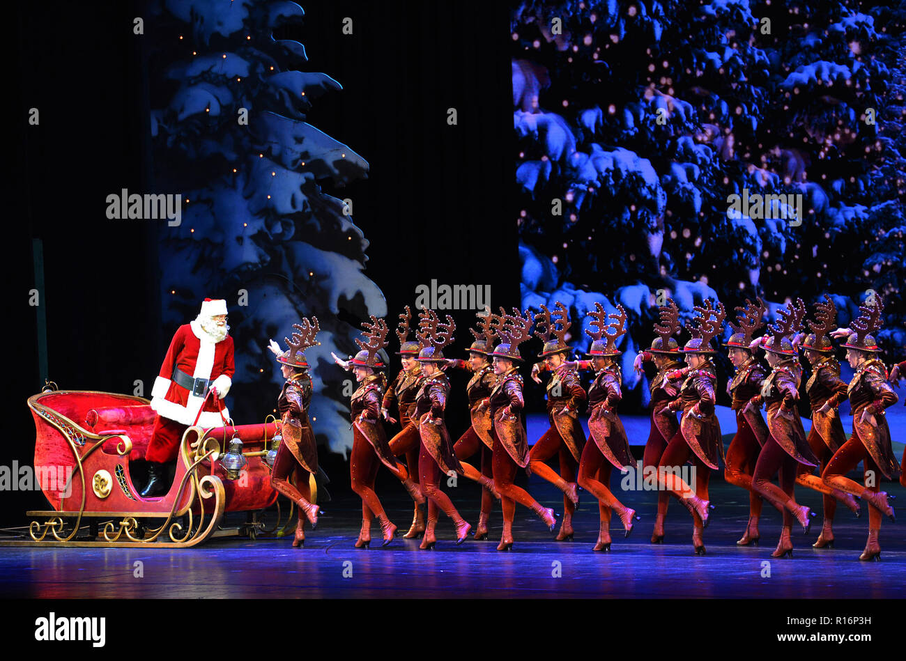 New York, Nov. 9. 1st Jan, 2019. The Rockettes perform during the 2018  production of Christmas Spectacular show at Radio City Music Hall in New  York, the United States, on Nov. 9,