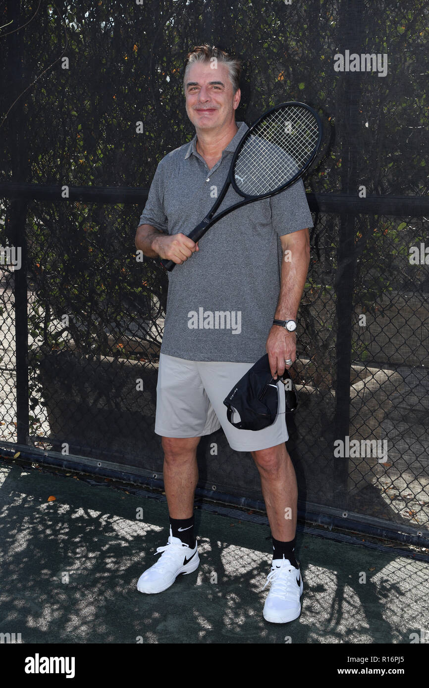 FORT LAUDERDALE, FL - NOVEMBER 09: Chris Noth playing tennis on