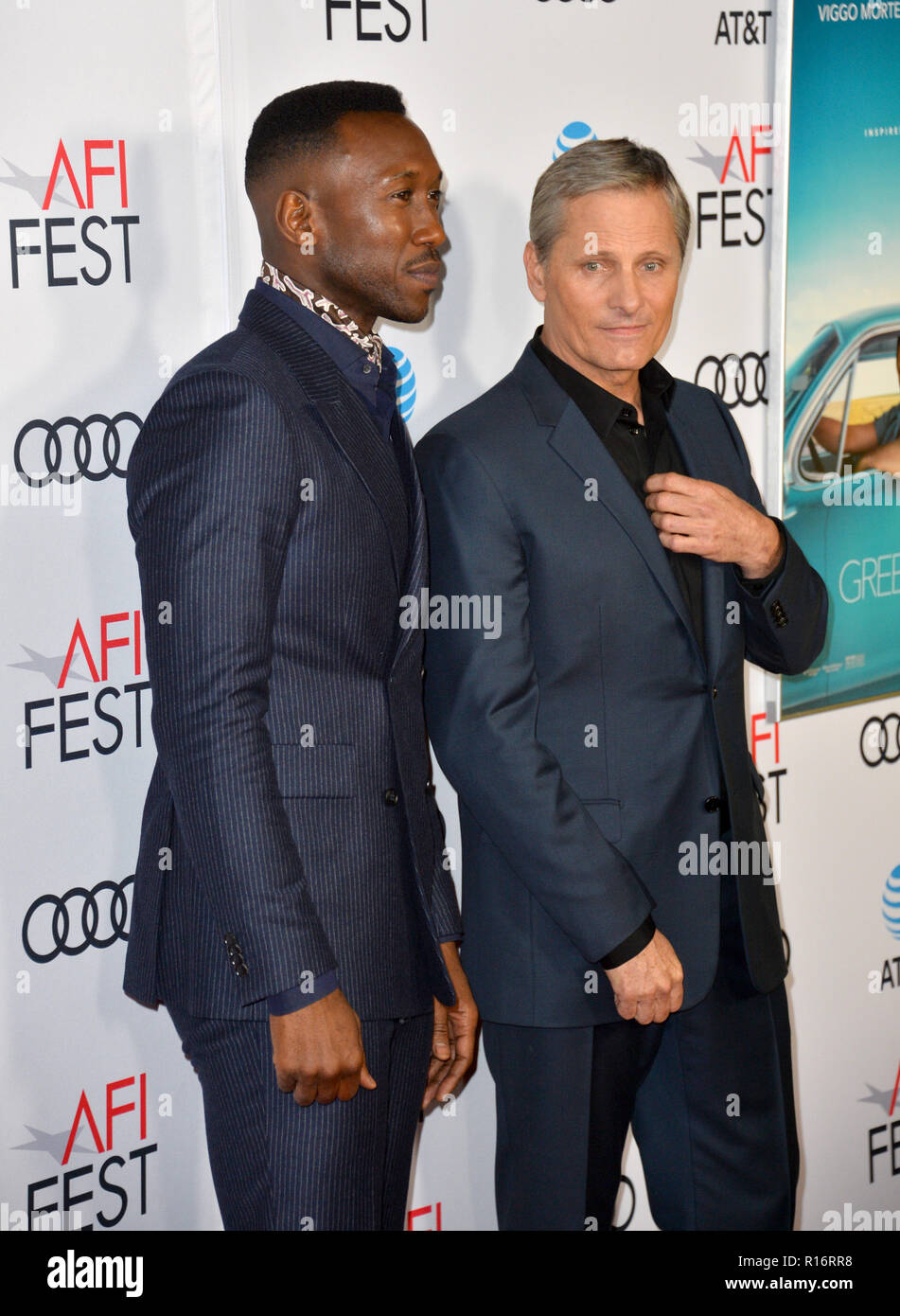 Hollywood, USA. 9th Novembre 2018. LOS ANGELES, CA. November 09, 2018:  Viggo Mortensen & Mahershala Ali at the AFI Fest 2018 world premiere of " Green Book" at the TCL Chinese Theatre. Picture: