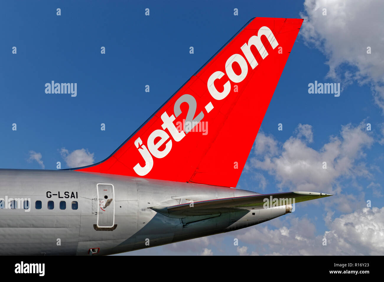 Jet2.com aircraft tail fin. Stock Photo
