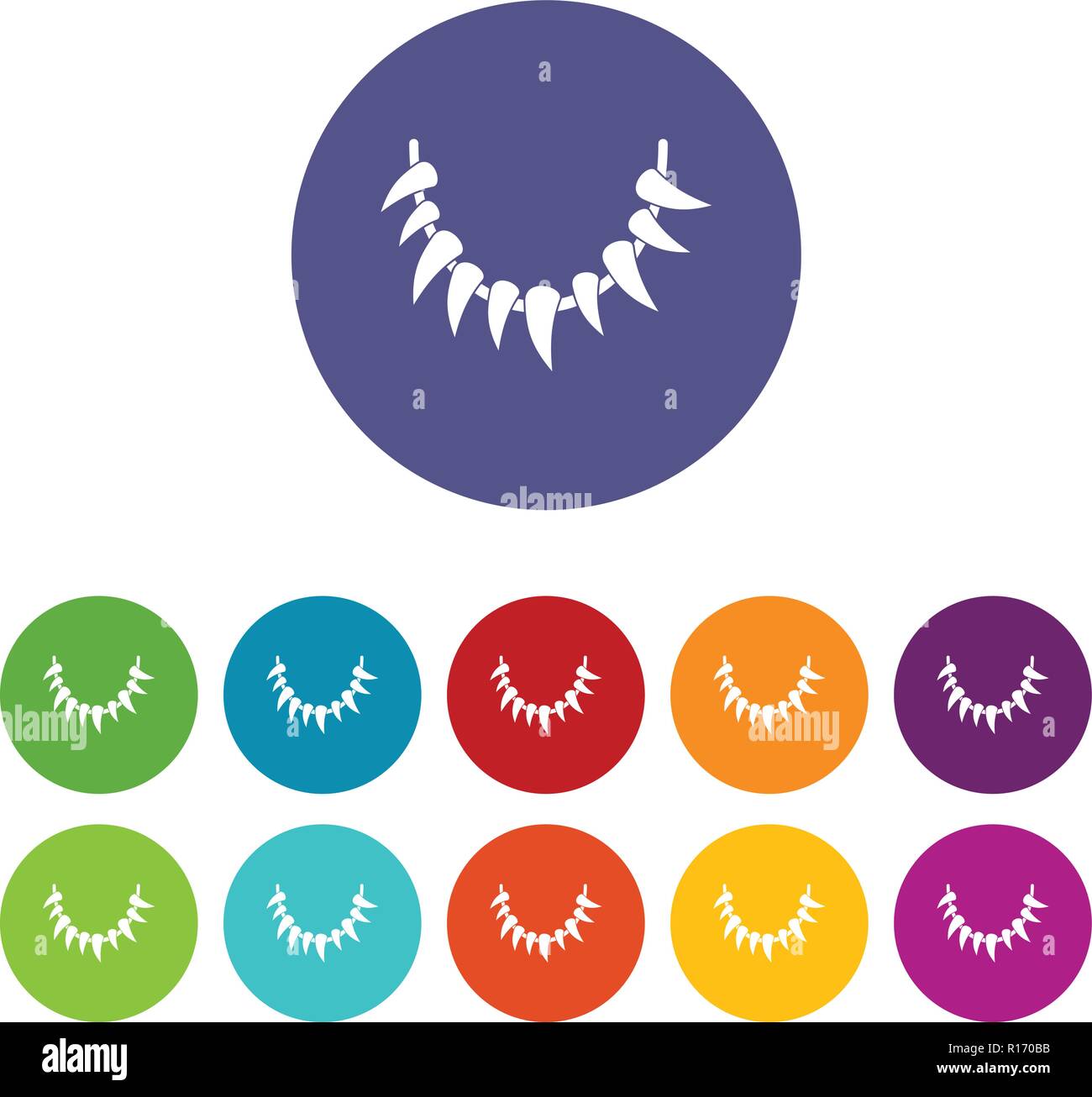 Tooth necklace icons set vector color Stock Vector Image & Art - Alamy
