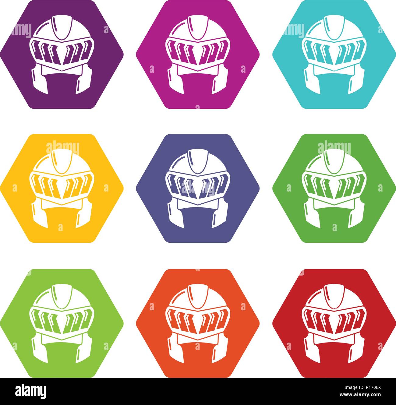 Knight helmet medieval icons set 9 vector Stock Vector Image & Art - Alamy