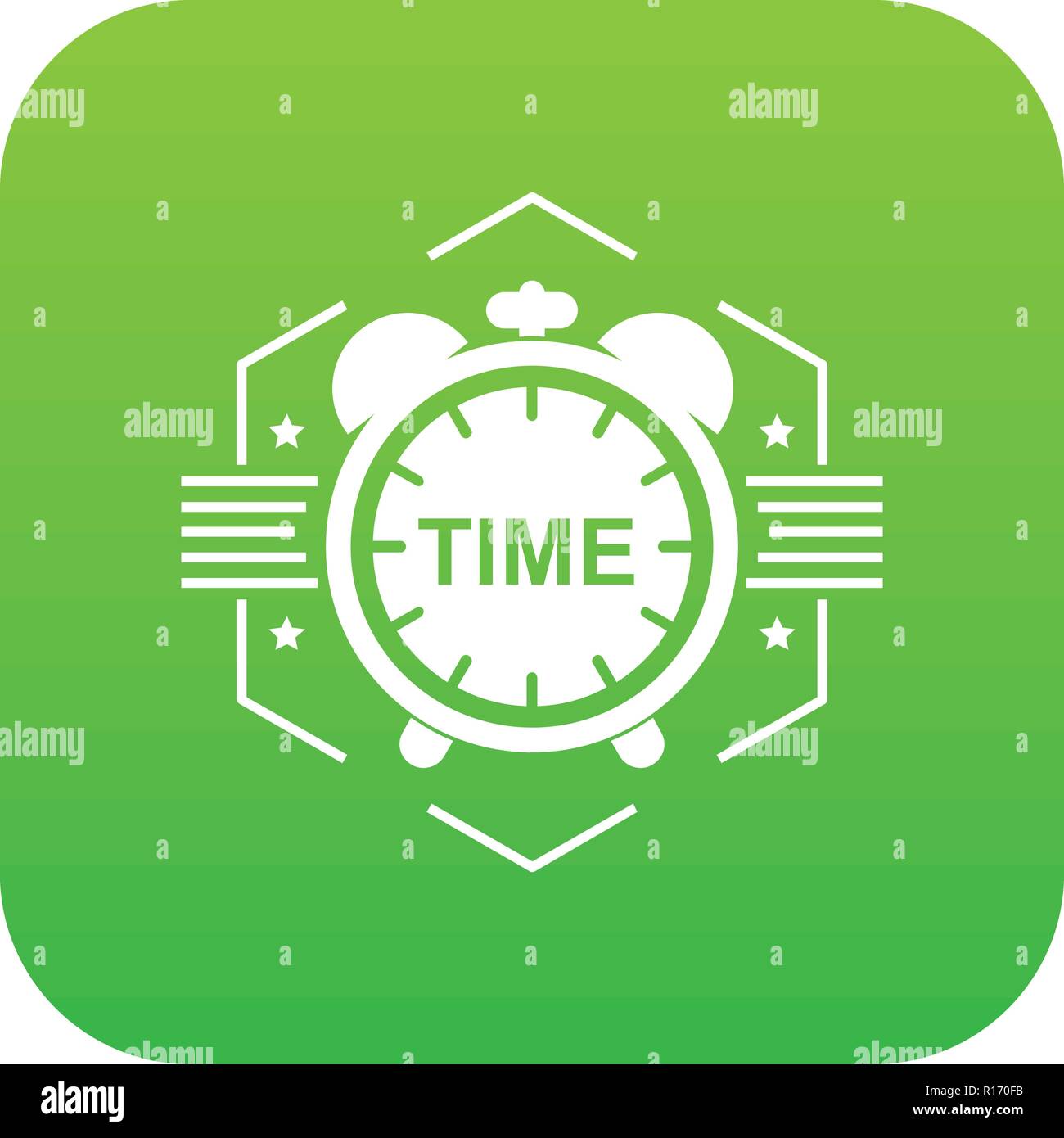 Alarm clock icon green vector Stock Vector Image & Art - Alamy