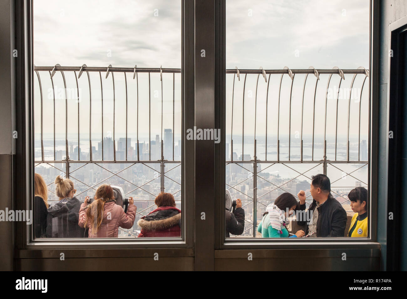 86th Floor observatory, Empire State Building, Manhattan, New York City, United States of America. Stock Photo