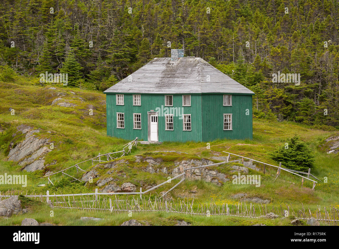 CAPE RANDOM, NEWFOUNDLAND, CANADA - Random Passage movie set, replica of fishing village. Stock Photo