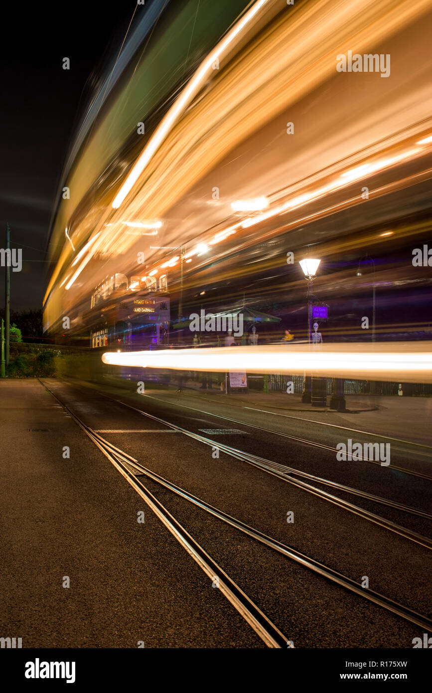 One of a set of images taken during a special open evening at Crich Tramway Village, Derbyshire, UK Stock Photo