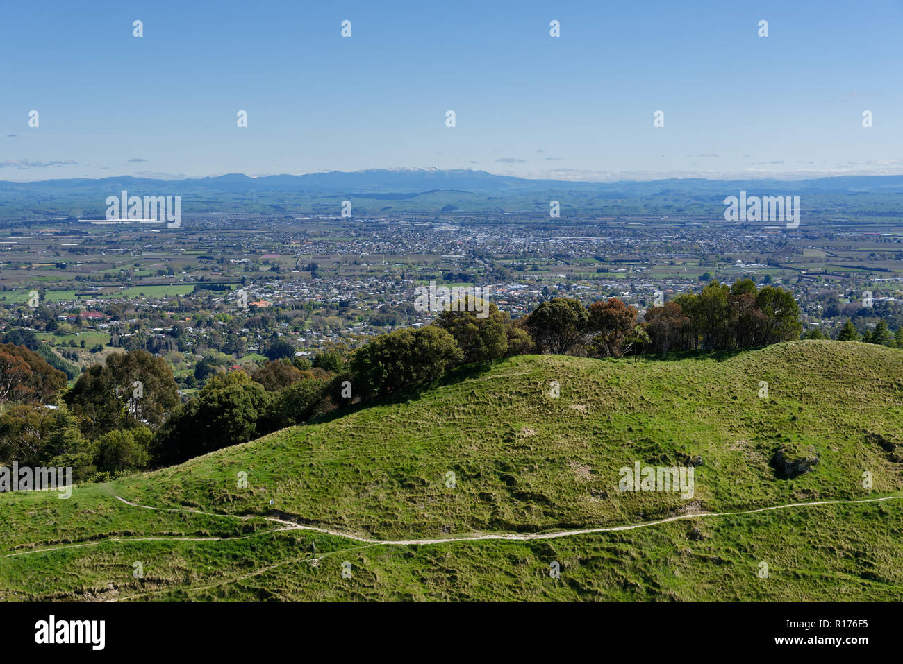 Aerial view of Hastings and Havelock North, New Zealand Stock Photo