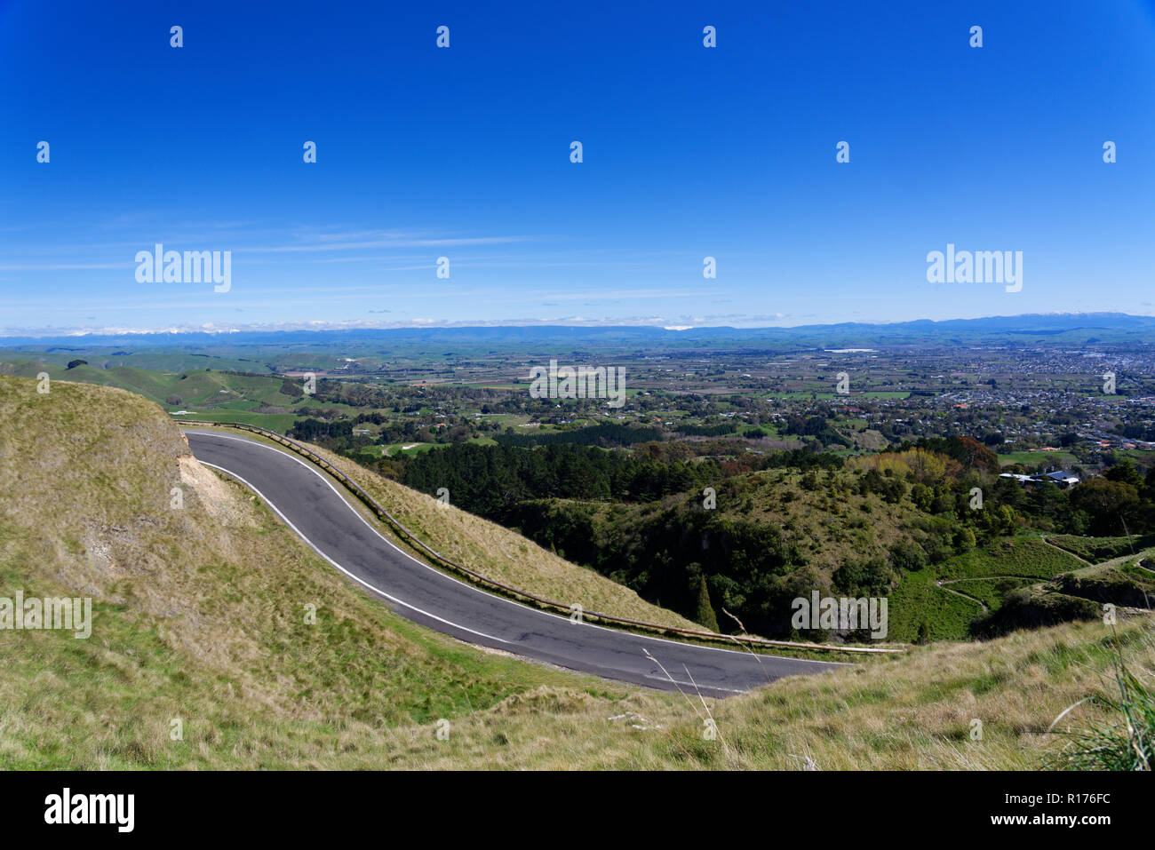Aerial view of Hastings and Havelock North, New Zealand Stock Photo