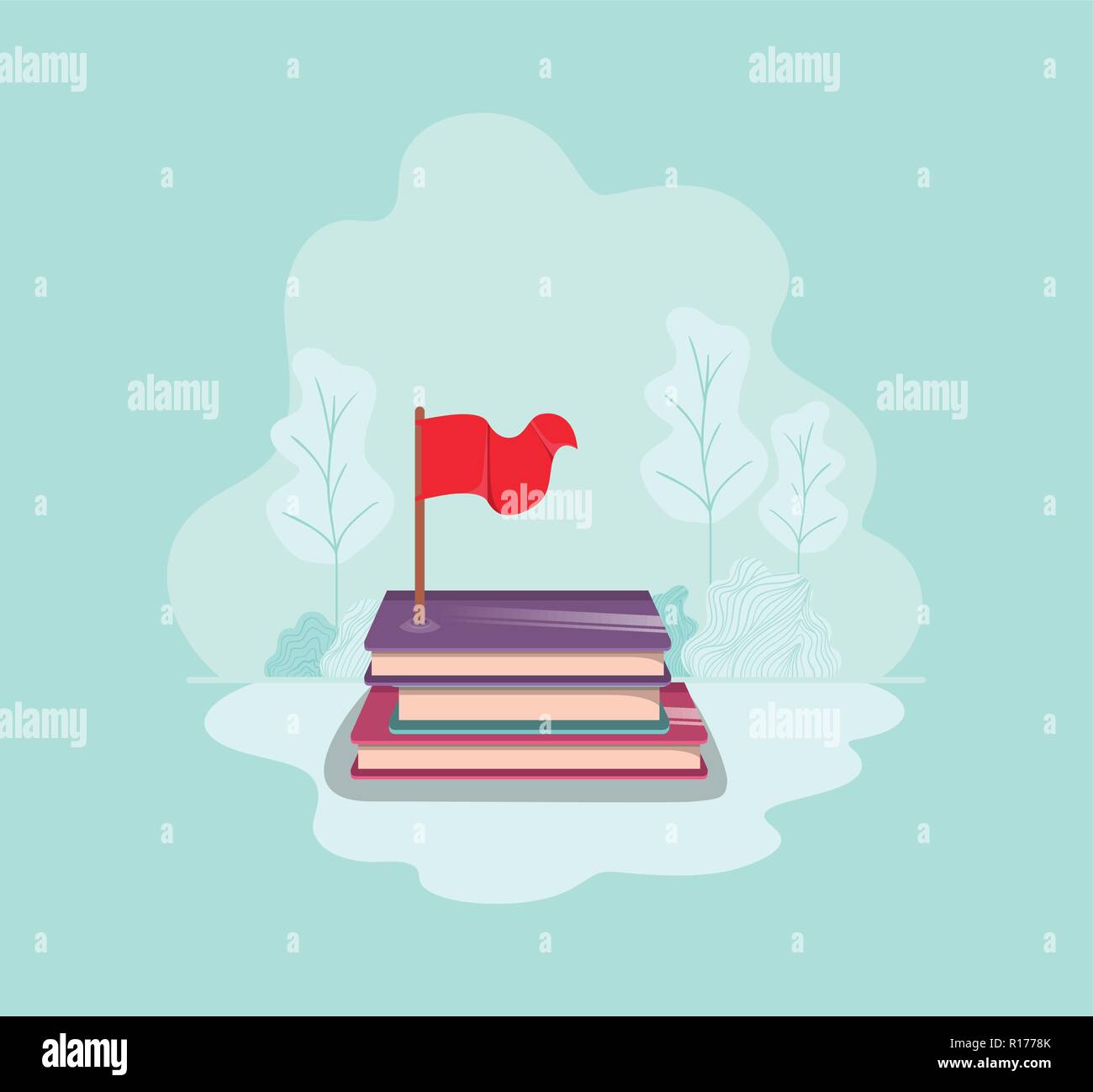 text book with flag isolate icon Stock Vector Image & Art - Alamy