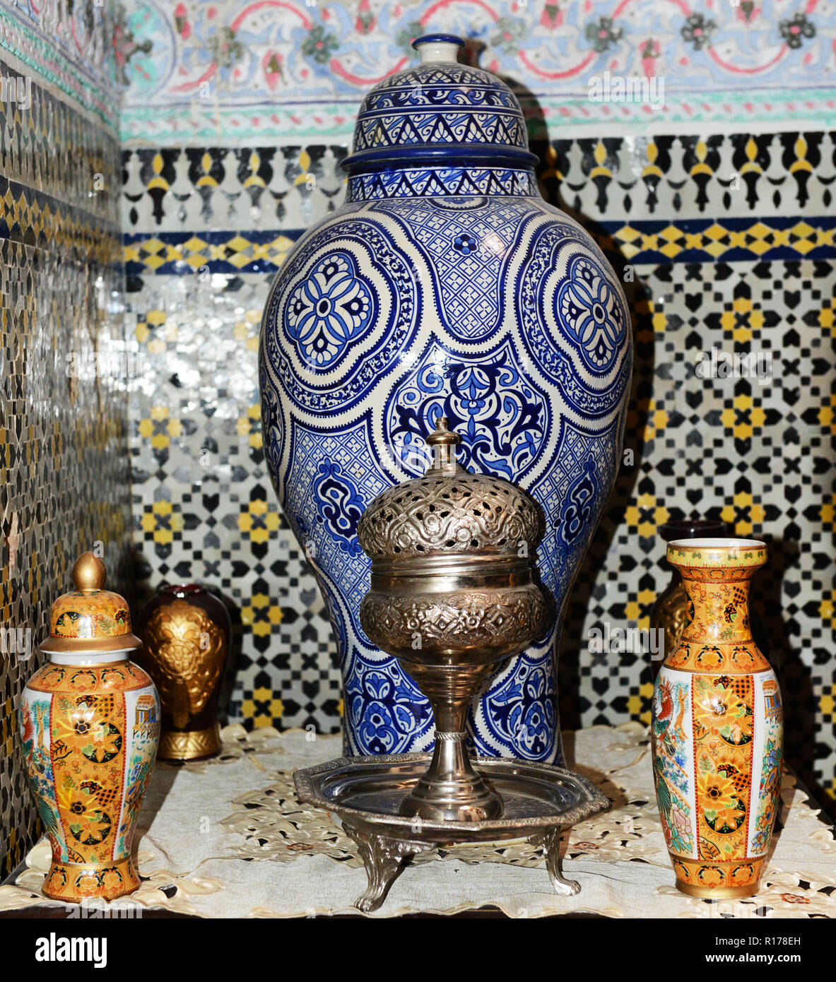 Traditional Moroccan ceramics. Stock Photo