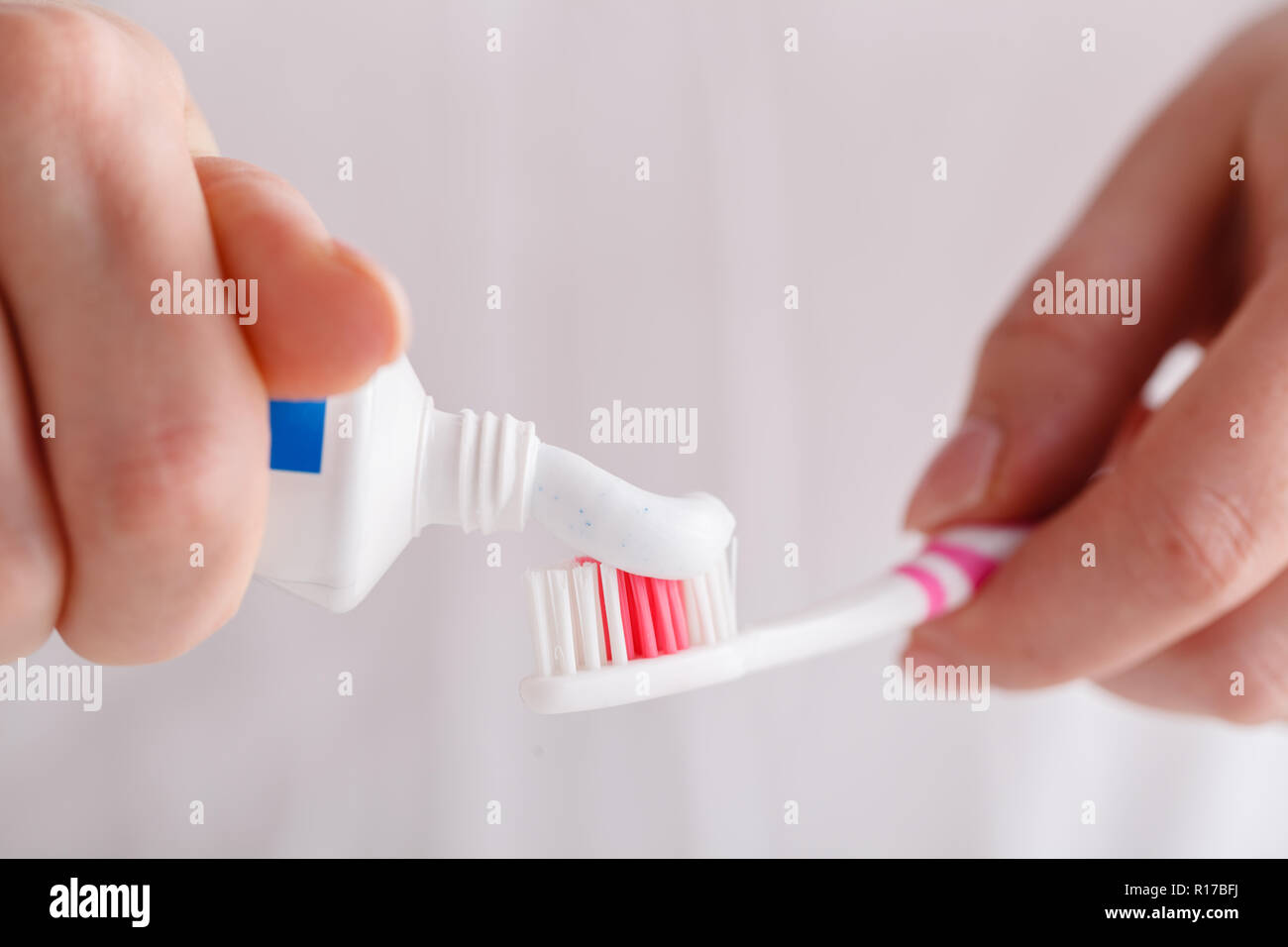 oral hygiene, toothpaste extruded from a tube Stock Photo Alamy
