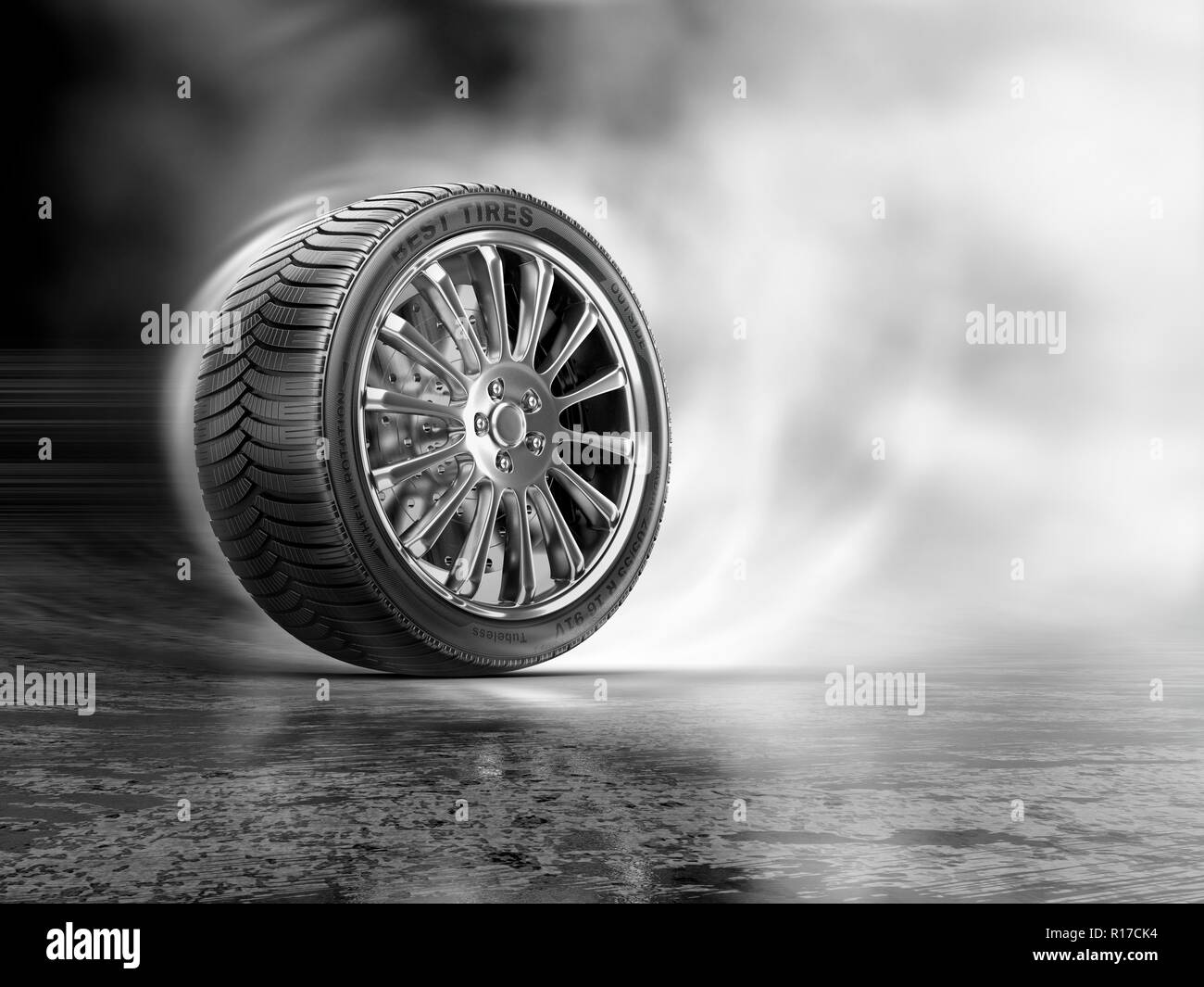 Drift Car Tyre Smoke Boys Wallpaper Mural