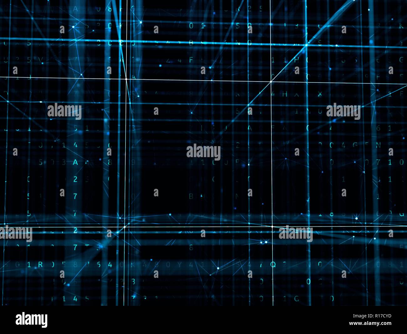 Digital Grid Binary Code Digital three-dimensional grid with abstract binary coding in ...
