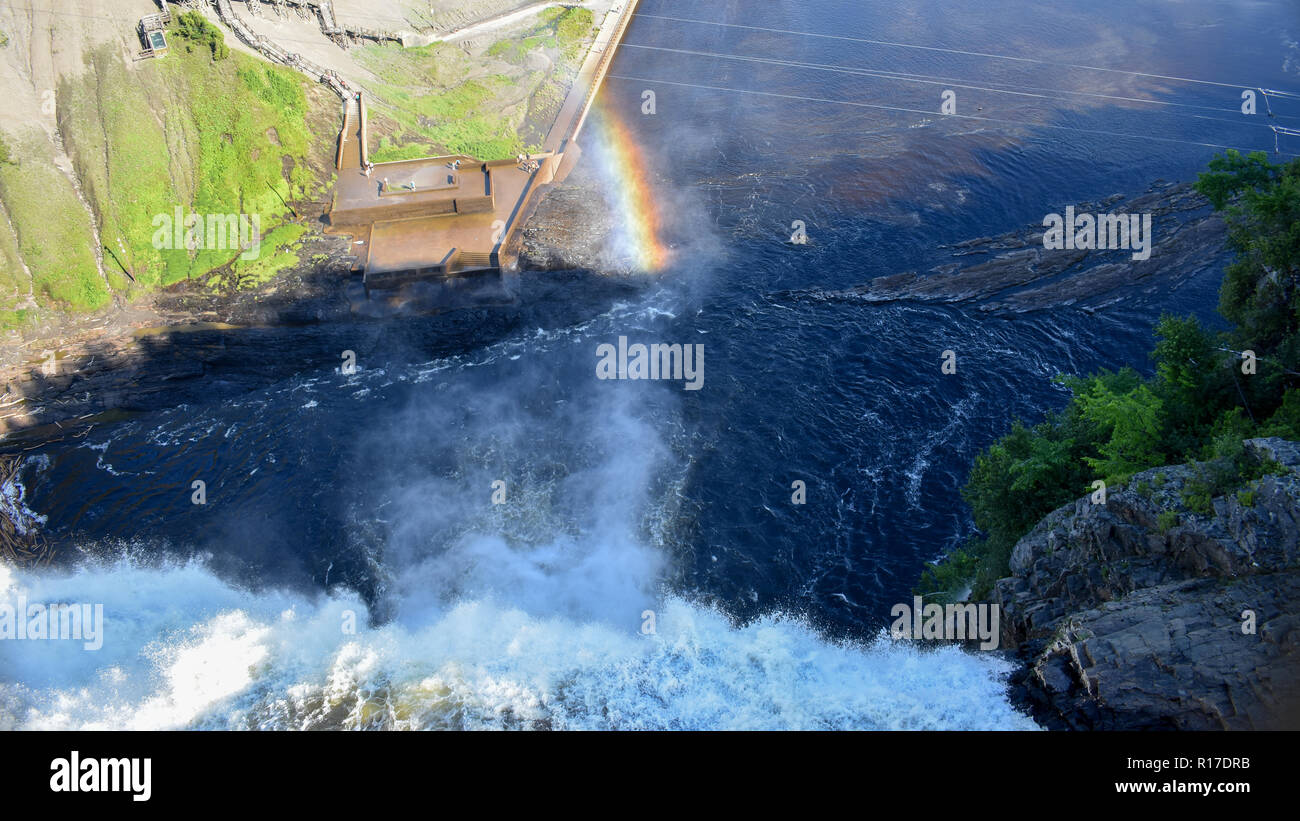 Top view of Montmorency Falls near Quebec City Stock Photo