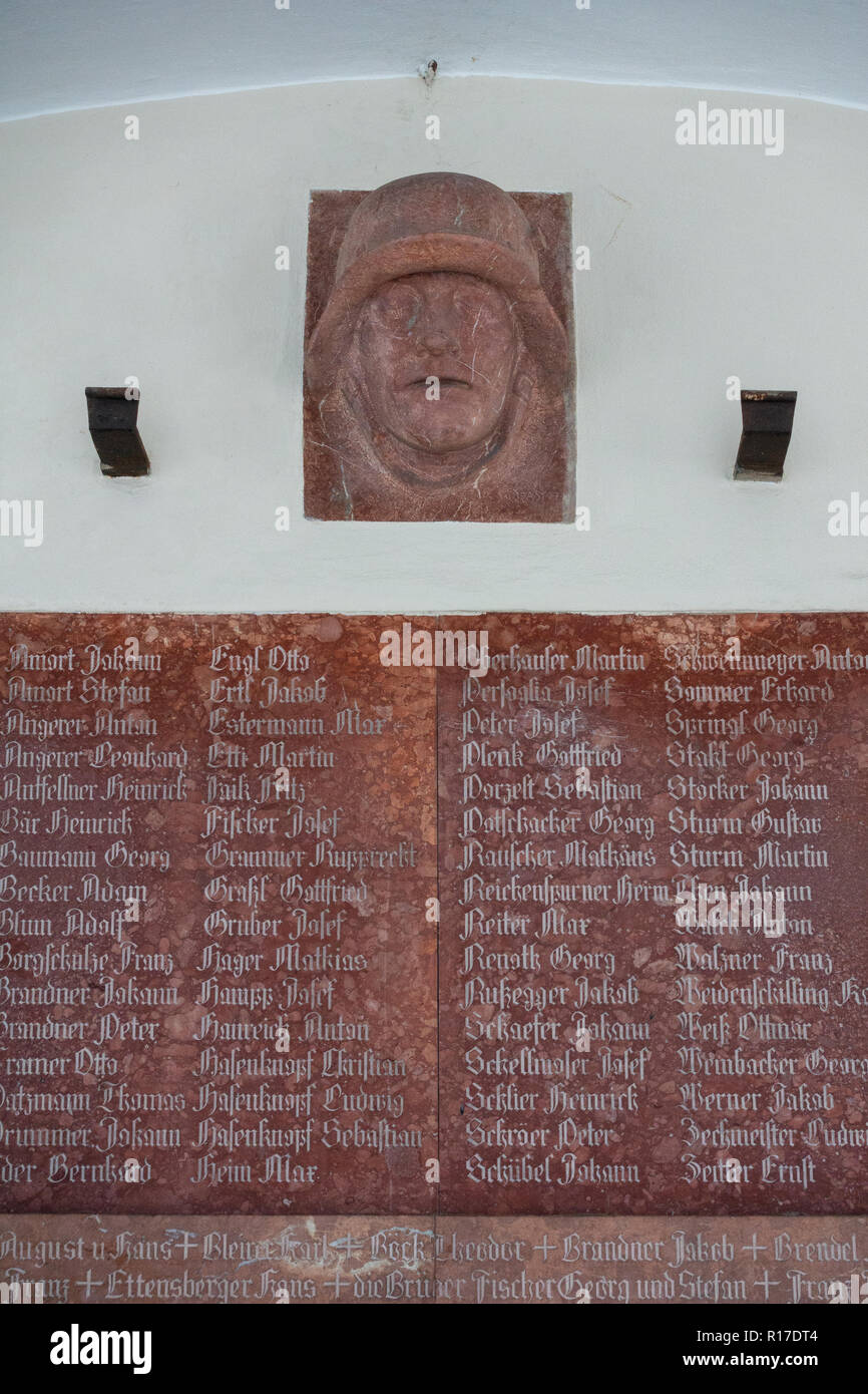 War memorial on Schlossplatz square in Berchtesgaden, Germany Stock Photo