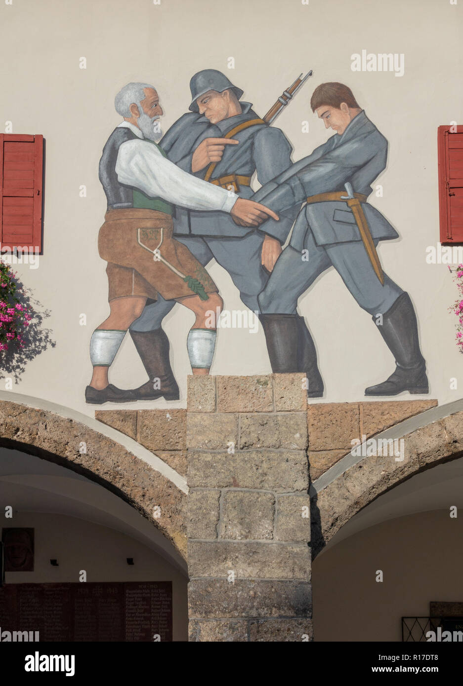 War memorial on Schlossplatz square in Berchtesgaden, Germany Stock Photo