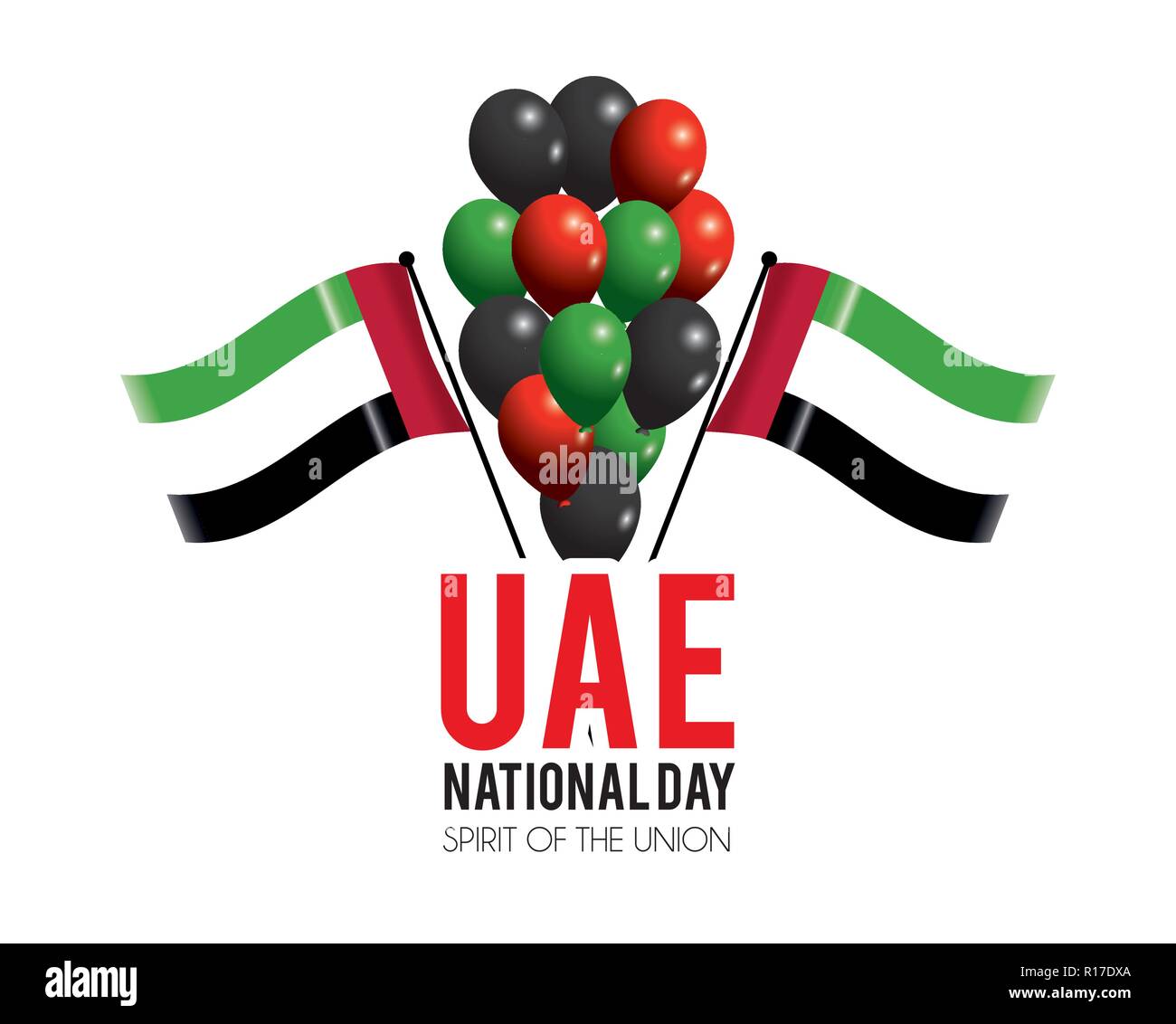 uae flags and balloons to celebrate national day Stock Vector Image