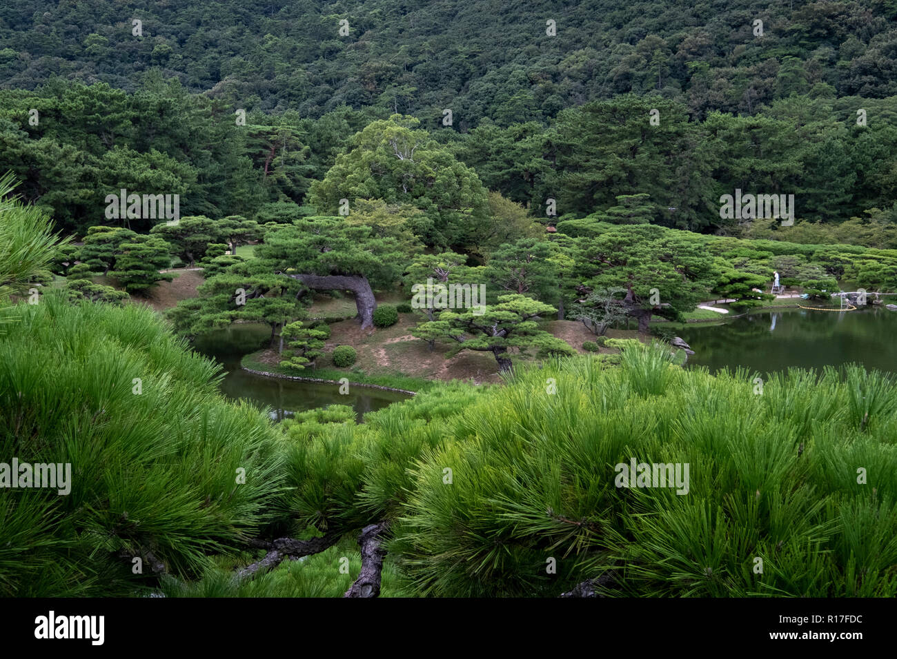 Ritsurin garden in Takamatsu, Shikoku, Japan Stock Photo