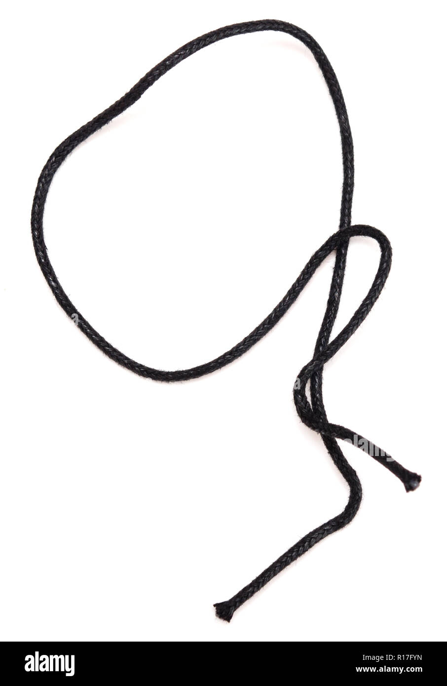 Black rope isolated on white background Stock Photo Alamy