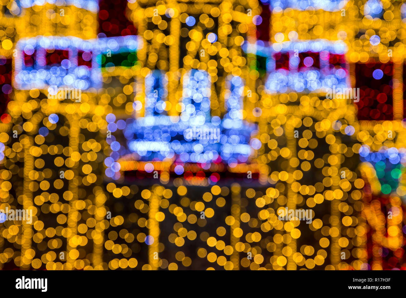 Christmas background with colorful bokeh light effects Stock Photo - Alamy
