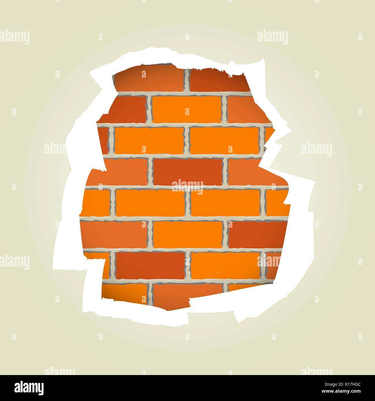 Paper torn wall Stock Vector