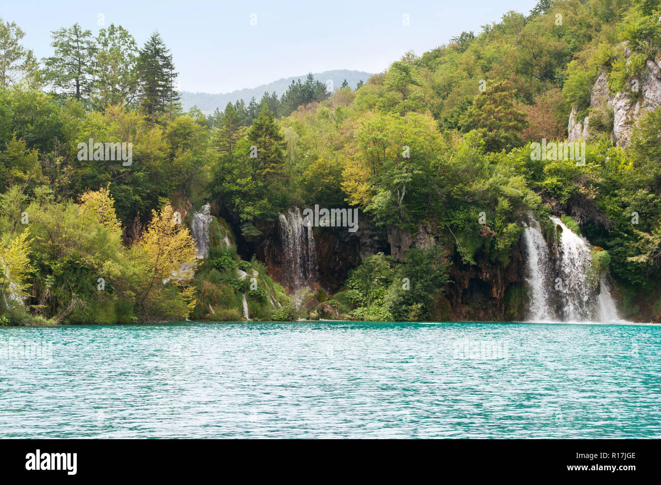 Cascades of Milanovac waterfall Stock Photo