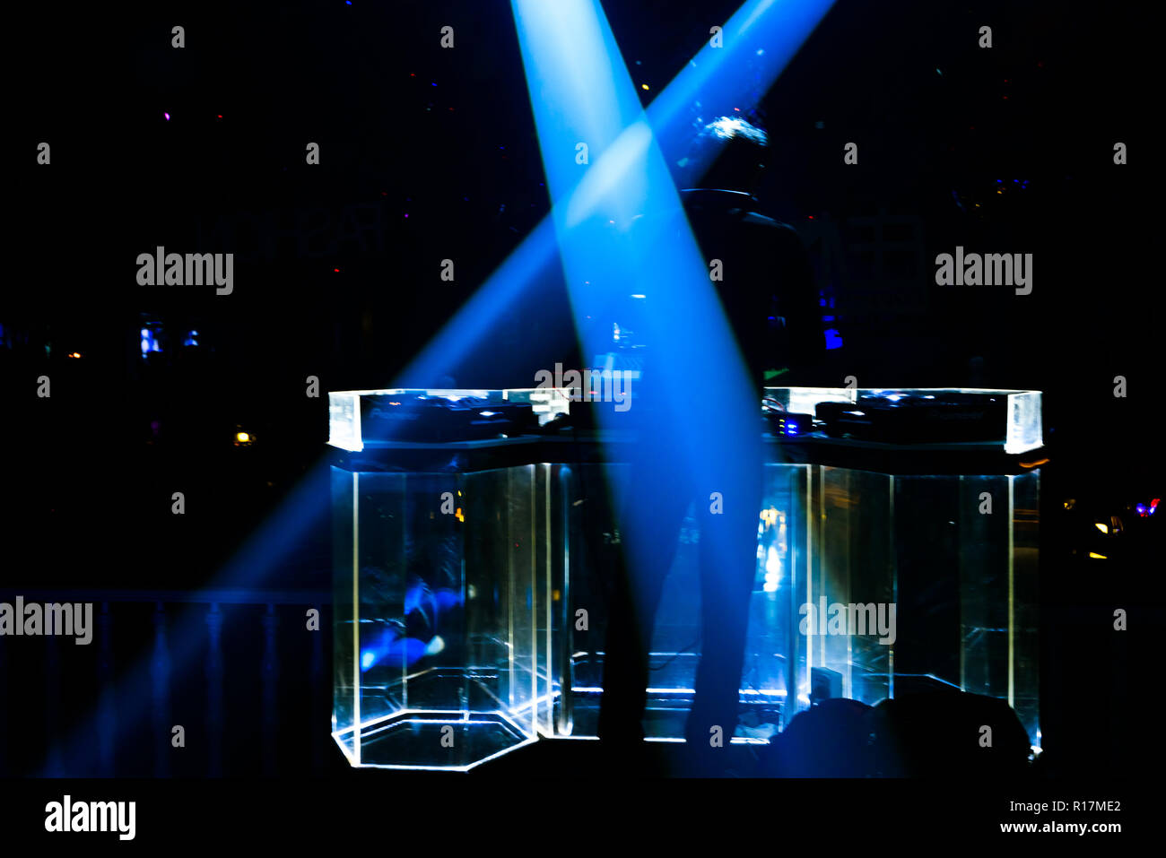 Vector Stage Spotlight with Laser rays Stock Photo