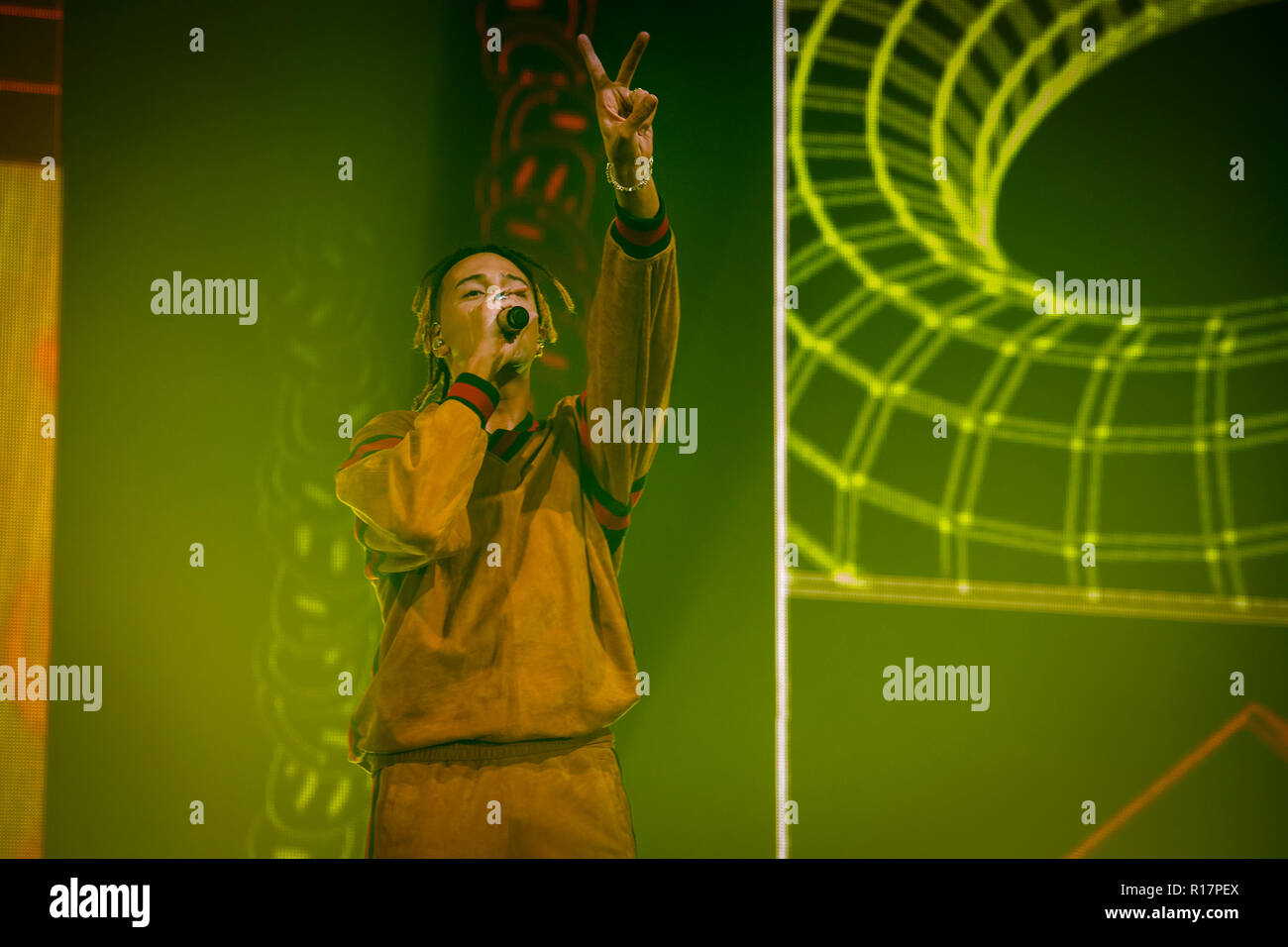 Napoli, Italy. 08th Nov, 2018. The Italian-Tunisian rapper Ghali ...