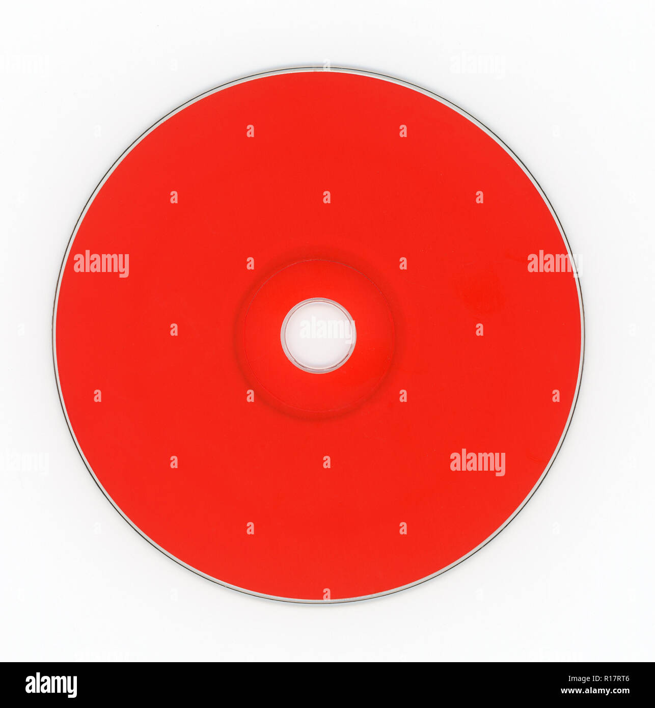 red CD (compact disc) for music and data recording Stock Photo
