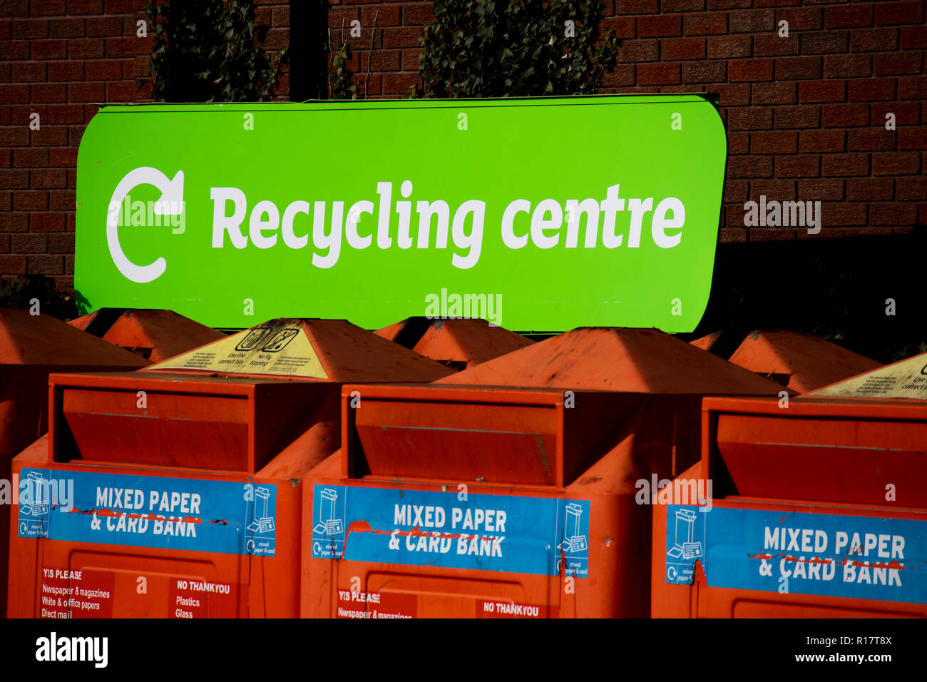 general public recycling centre bin facilities located in Sainsburys