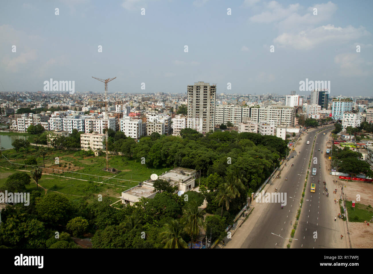 Aerial view of Dhaka city. Dhaka, Bangladesh. Stock Photo