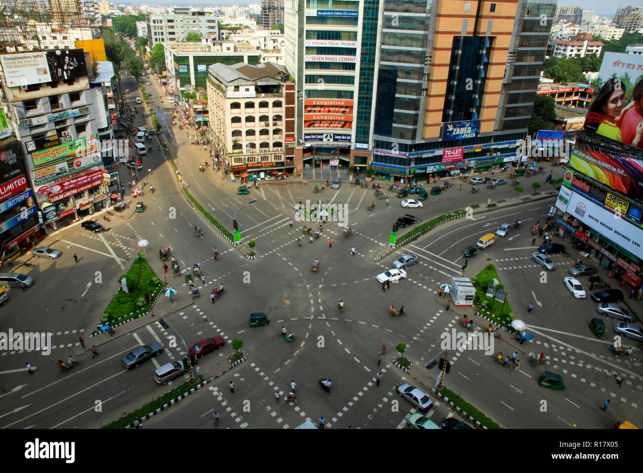 Aerial view of Gulshan2 area in Dhaka city. Dhaka, Bangladesh Stock