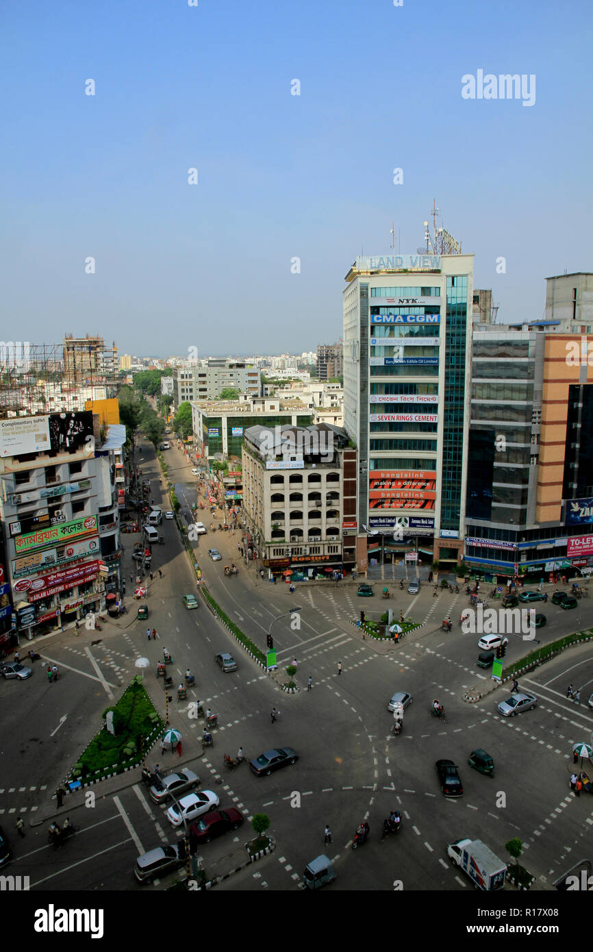 Aerial view of Gulshan2 area in Dhaka city. Dhaka, Bangladesh Stock