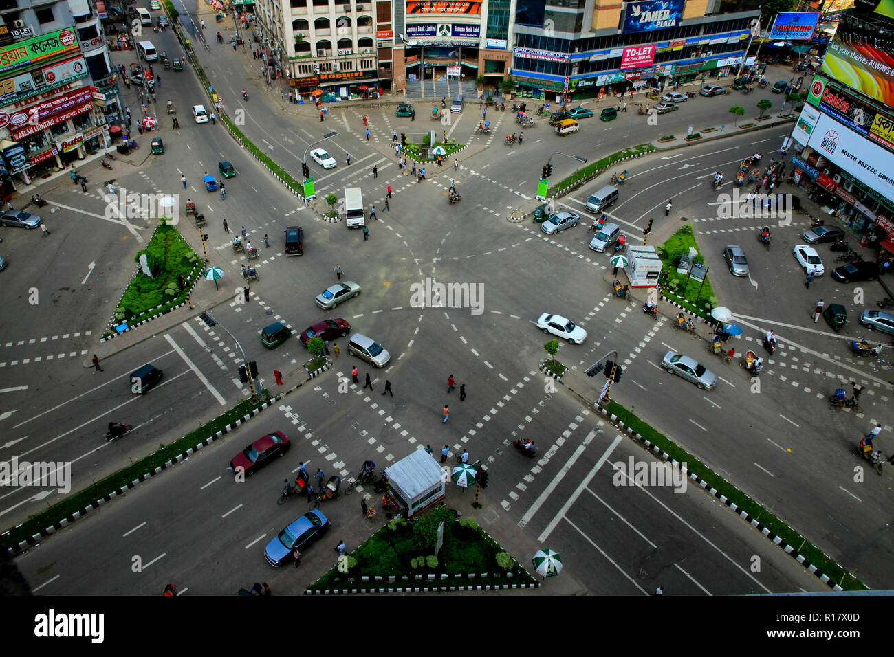 Aerial view of Gulshan2 area in Dhaka city. Dhaka, Bangladesh Stock