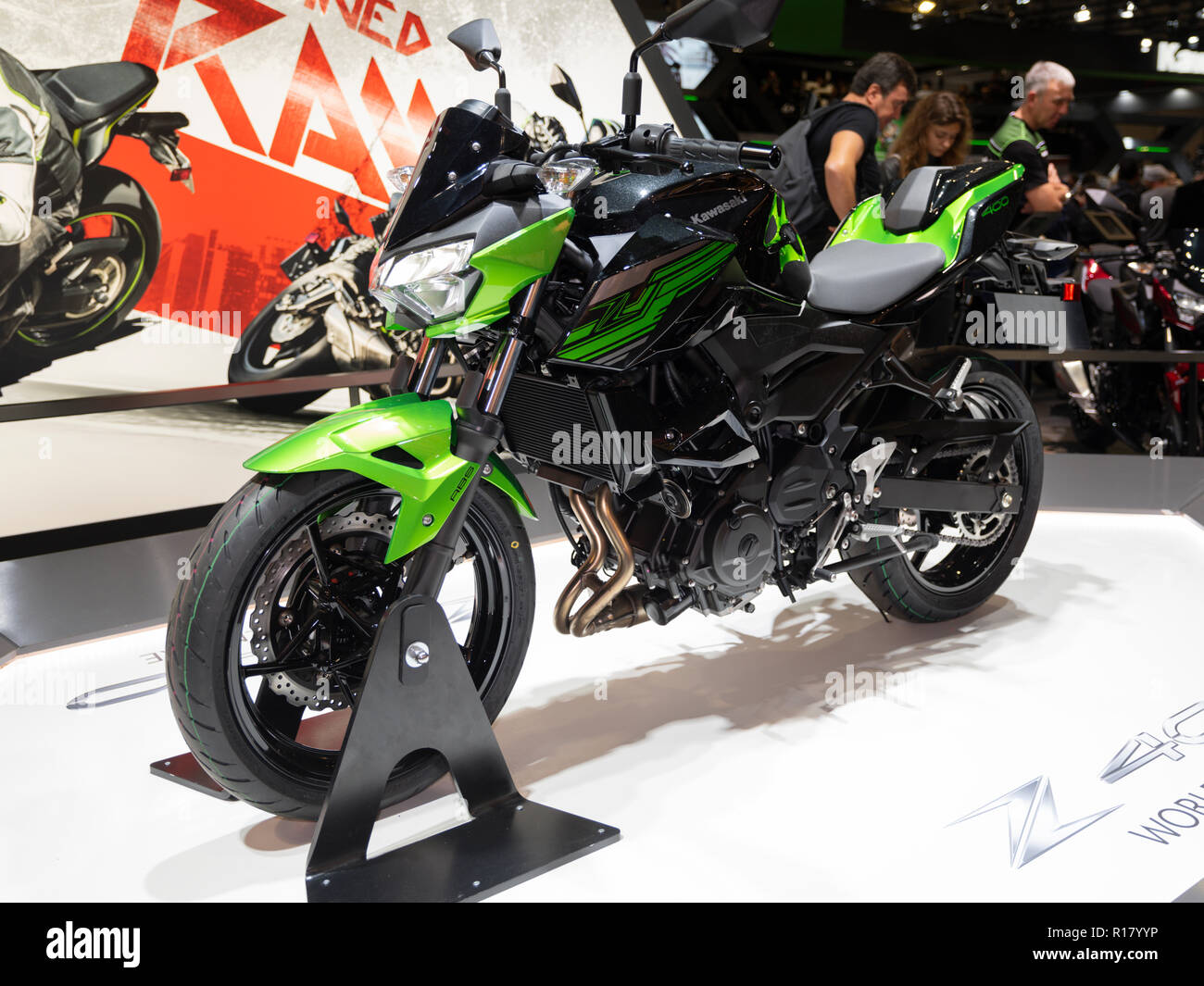 MILAN, ITALY – NOV 08, 2018: Kawasaki Z400 at EICMA Motorbike show Stock  Photo - Alamy